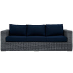 EEI-1874-GRY-NAV Summon Outdoor Patio Sunbrella&reg; Sofa by Modway