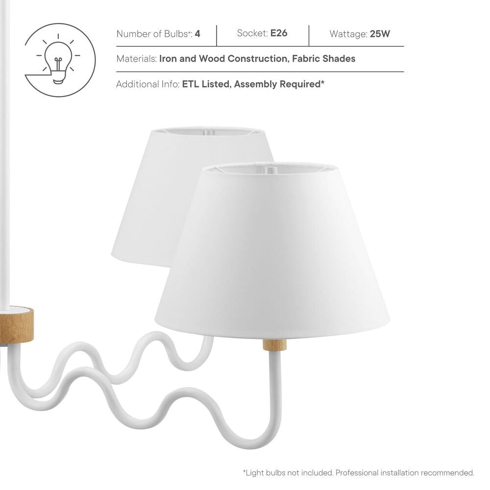EEI-6883 Sunlit Squiggle 4-Arm Pendant Light by Modway