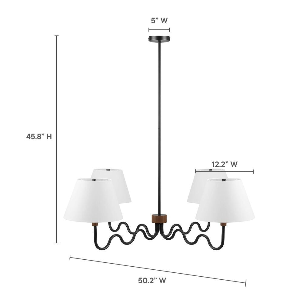 EEI-6883 Sunlit Squiggle 4-Arm Pendant Light by Modway