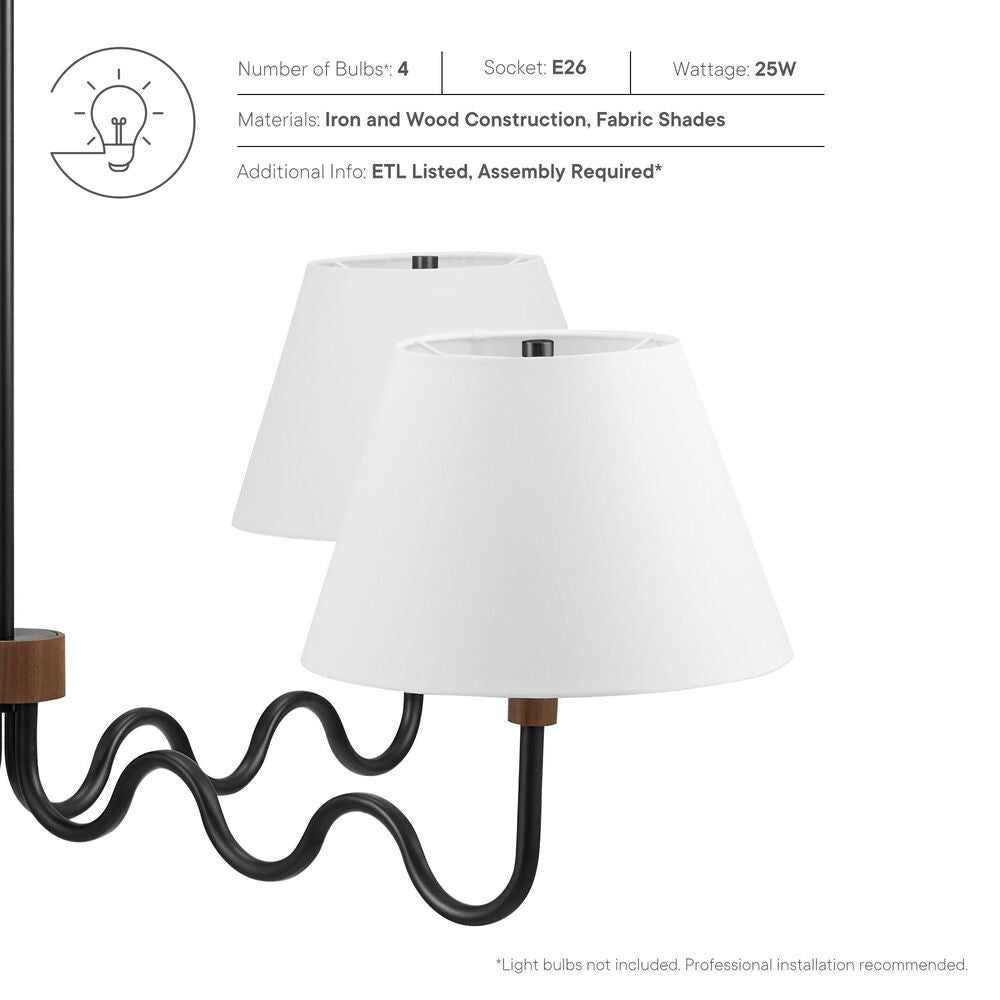 EEI-6883 Sunlit Squiggle 4-Arm Pendant Light by Modway