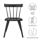 EEI-4650-BLK Sutter Wood Dining Side Chair by Modway