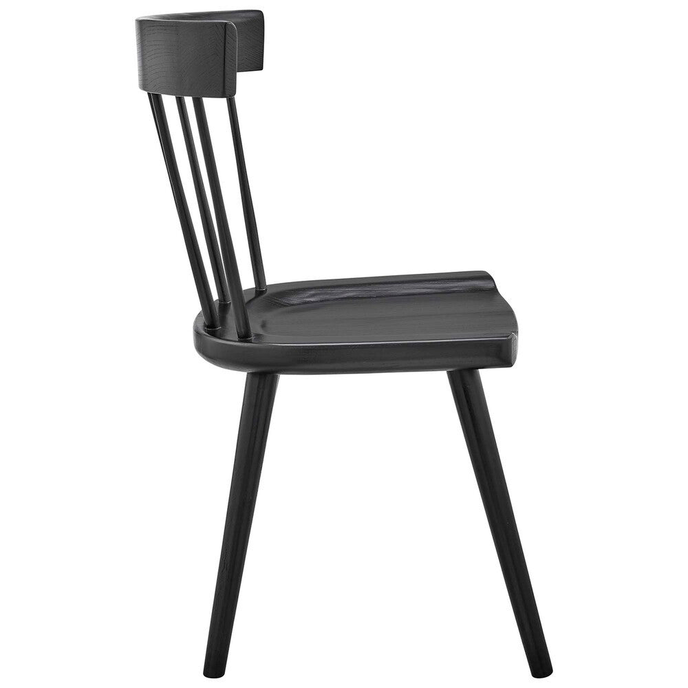 EEI-6082-BLK Sutter Wood Dining Side Chair Set of 2 by Modway