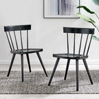 EEI-6082-BLK Sutter Wood Dining Side Chair Set of 2 by Modway