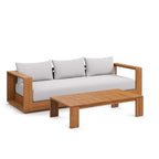 Modway EEI-6799-NAT-LGR Tahoe 2-Piece Outdoor Patio Acacia Wood Sofa and Coffee Table Set - Natural Light Gray