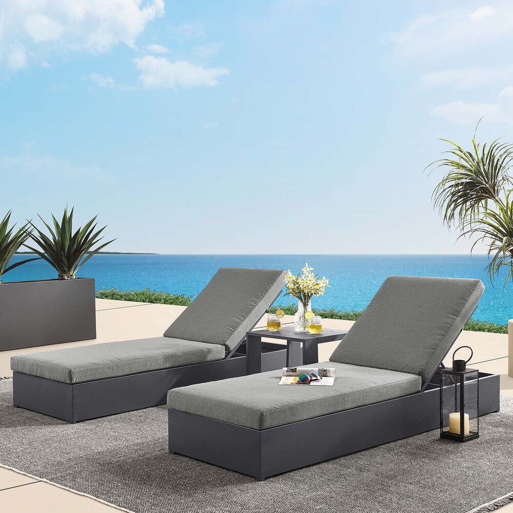 EEI-6673 Tahoe 3-Piece Outdoor Patio Powder-Coated Aluminum Chaise Lounge Set by Modway