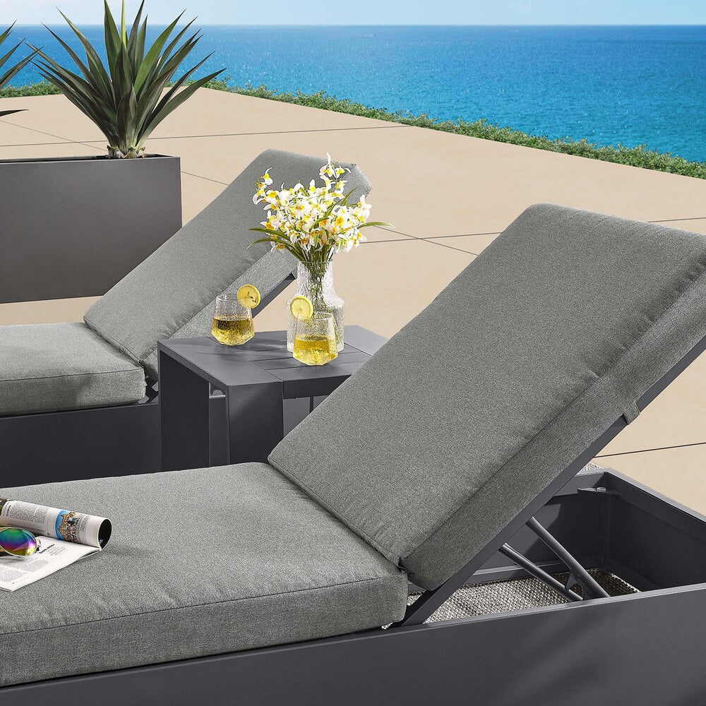EEI-6673 Tahoe 3-Piece Outdoor Patio Powder-Coated Aluminum Chaise Lounge Set by Modway