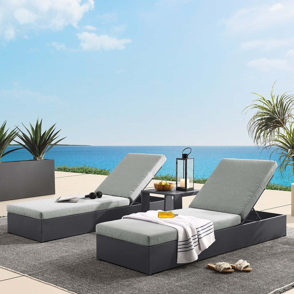 EEI-6673 Tahoe 3-Piece Outdoor Patio Powder-Coated Aluminum Chaise Lounge Set by Modway