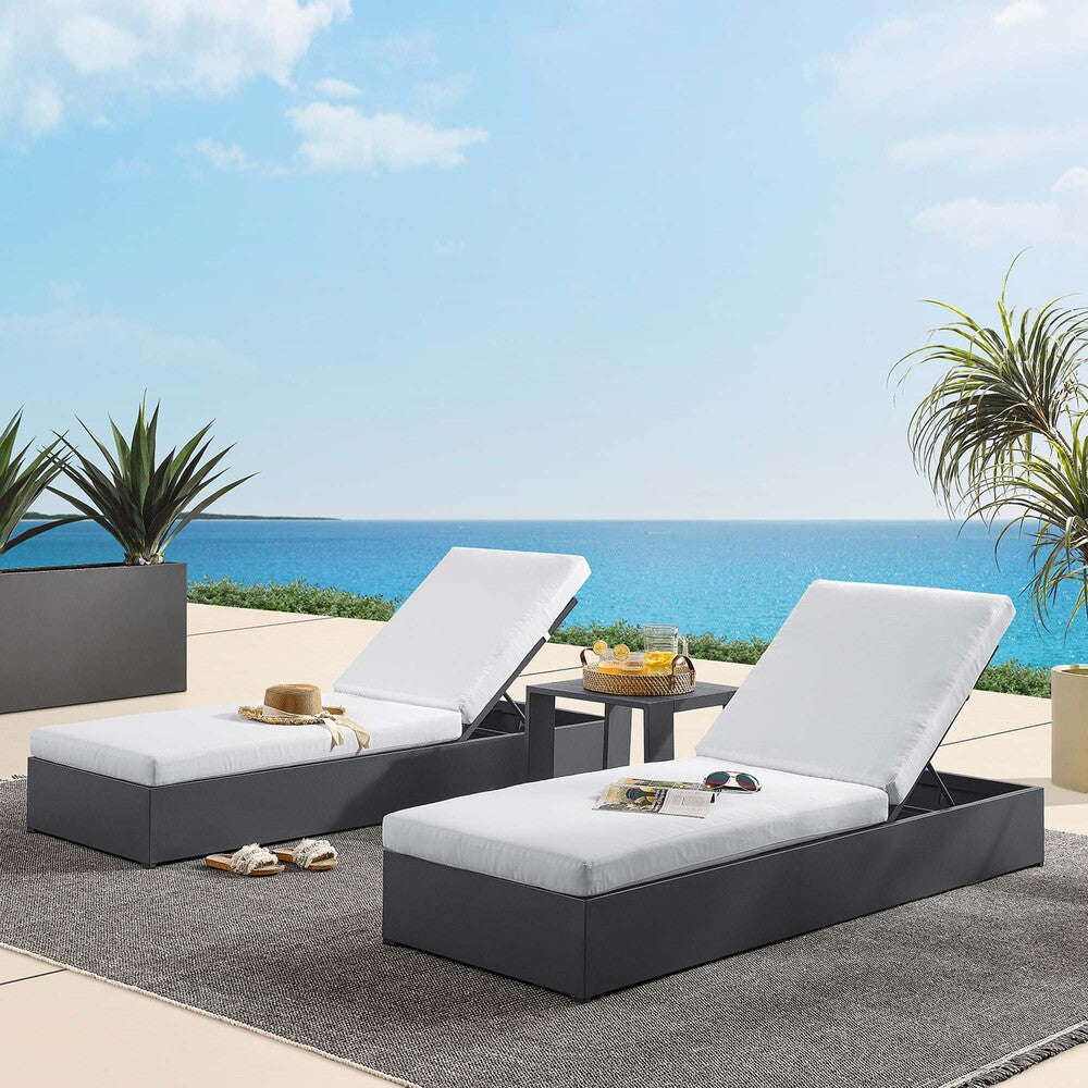 EEI-6673 Tahoe 3-Piece Outdoor Patio Powder-Coated Aluminum Chaise Lounge Set by Modway