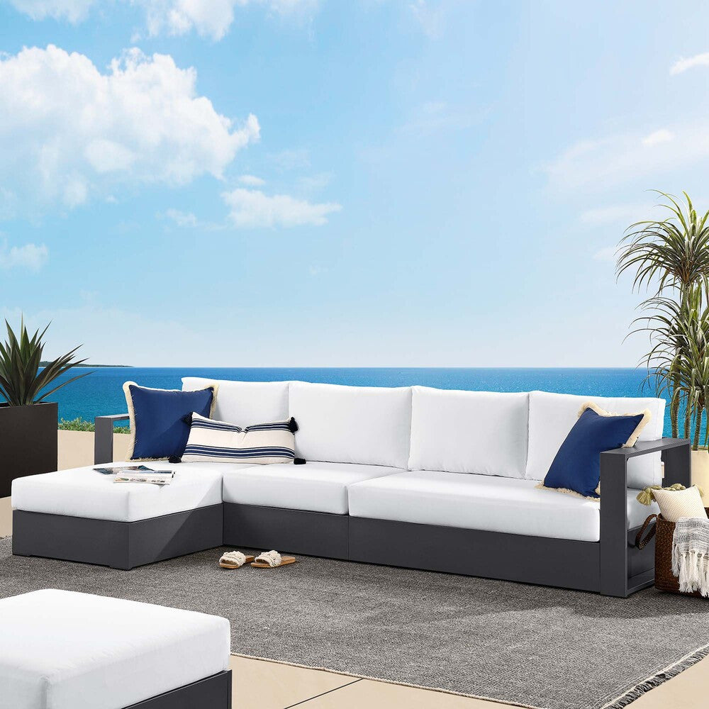 EEI-6672 Tahoe 3-Piece Outdoor Patio Powder-Coated Aluminum Left-Facing Chaise Sectional Sofa Set by Modway