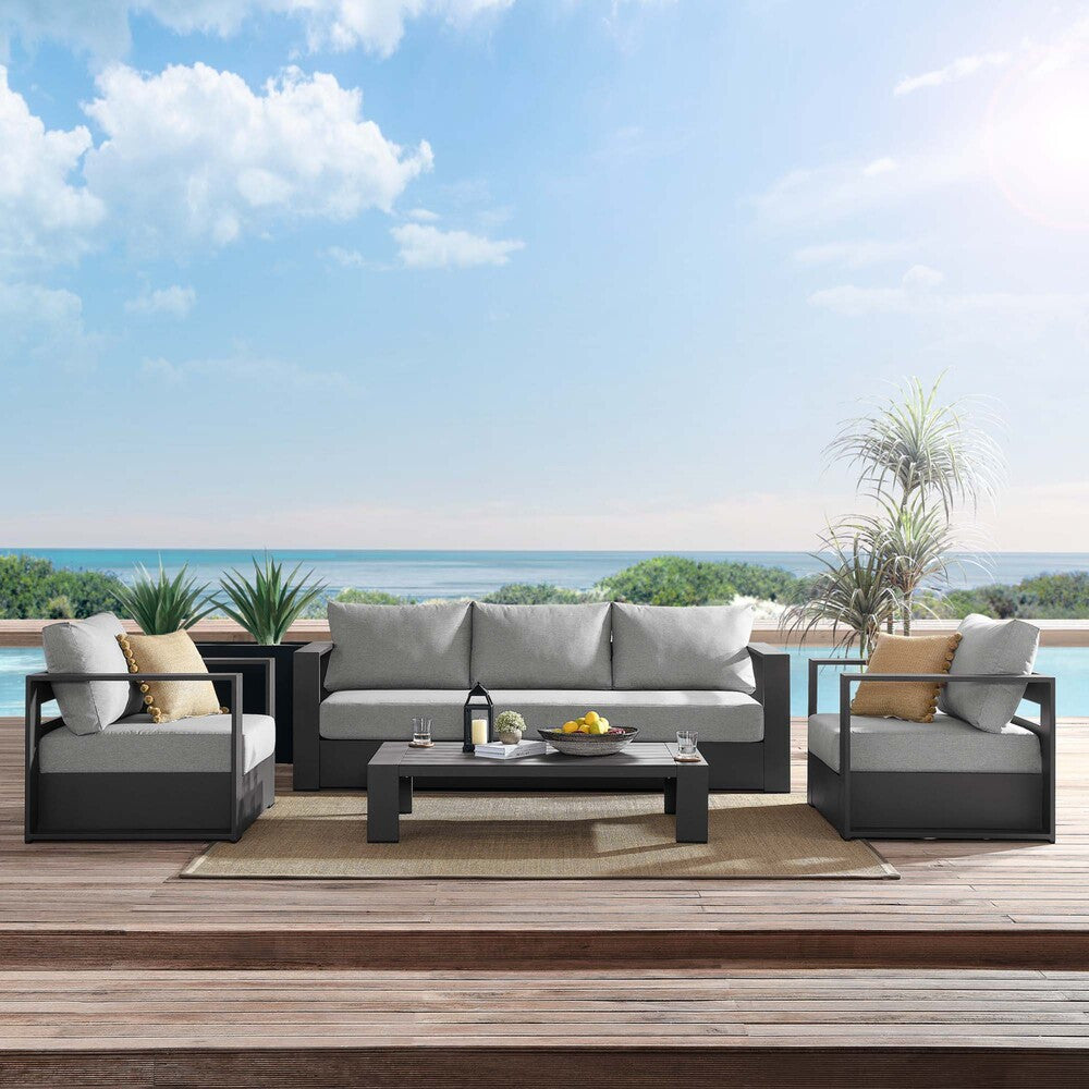 EEI-5749 Tahoe 4-Piece Outdoor Patio Powder-Coated Aluminum Set by Modway