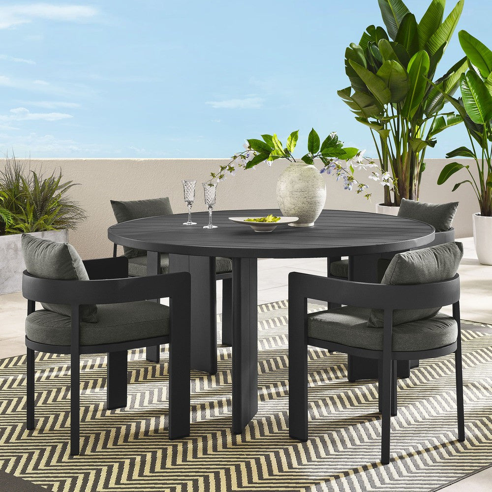 EEI-7060 Tahoe 5-Piece Outdoor Patio Aluminum Dining Set by Modway