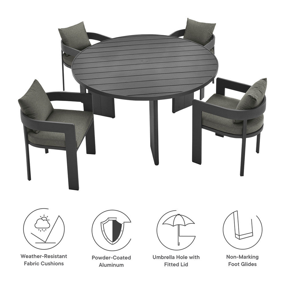 EEI-7060 Tahoe 5-Piece Outdoor Patio Aluminum Dining Set by Modway