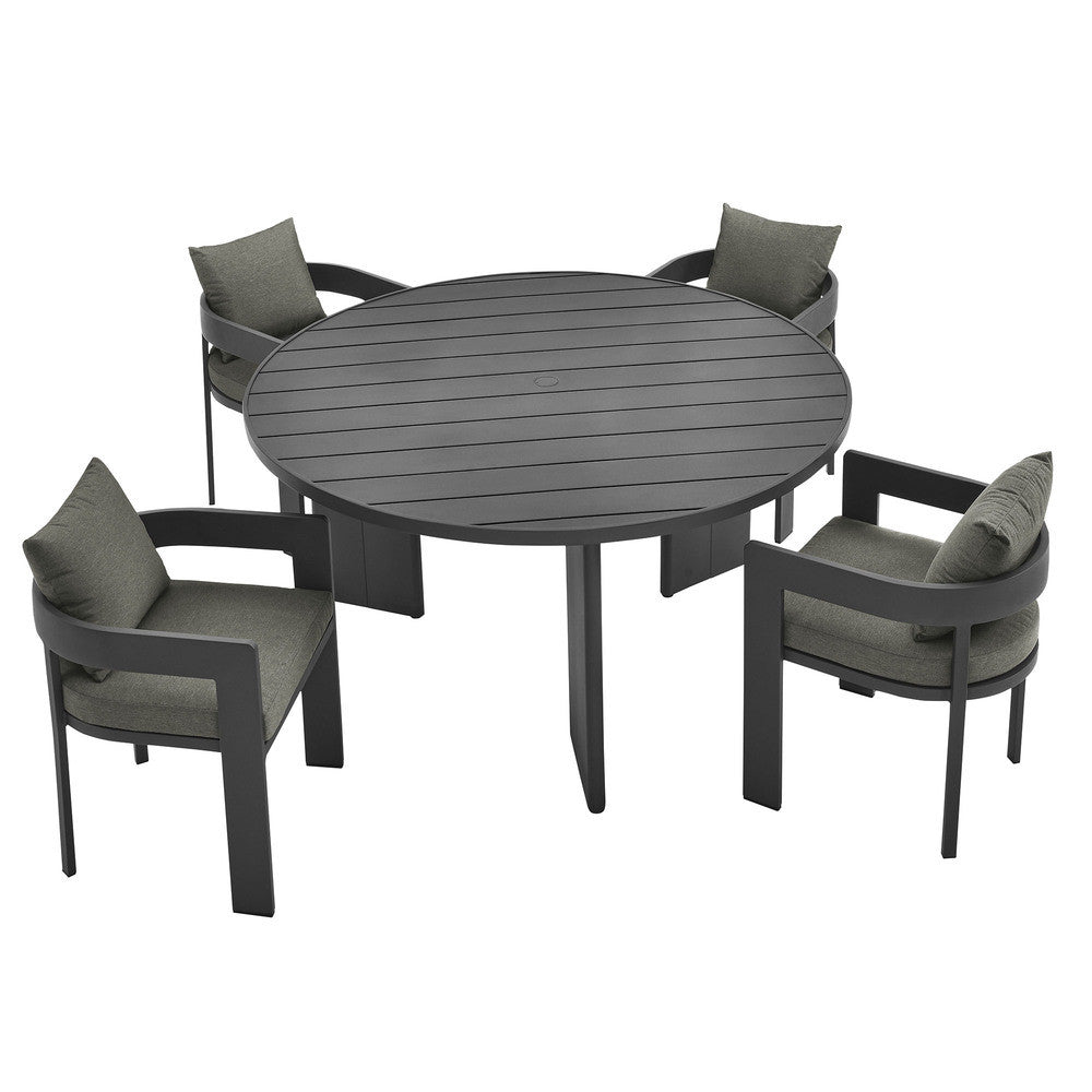 EEI-7060 Tahoe 5-Piece Outdoor Patio Aluminum Dining Set by Modway