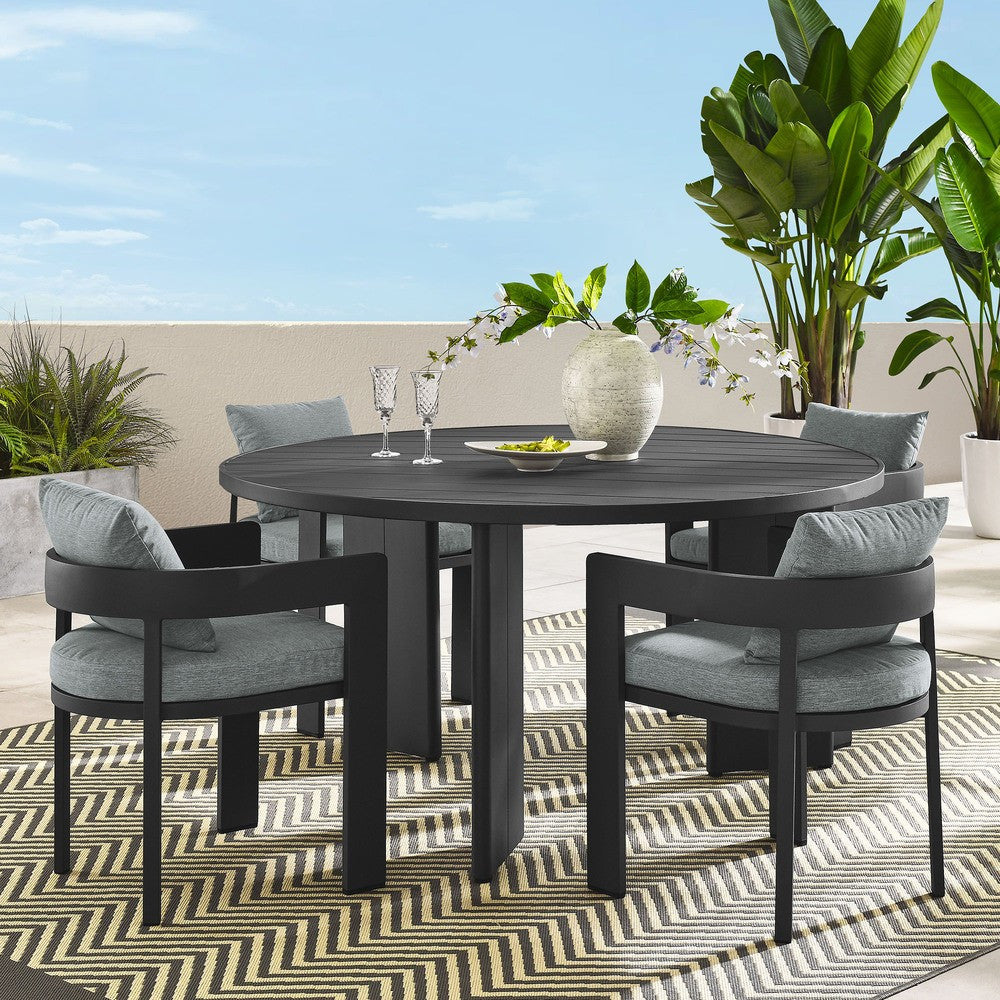 EEI-7060 Tahoe 5-Piece Outdoor Patio Aluminum Dining Set by Modway