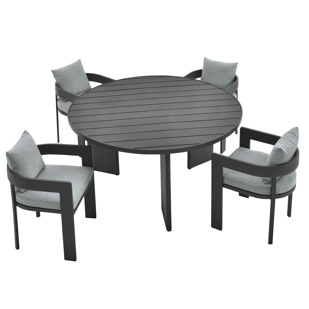 EEI-7060 Tahoe 5-Piece Outdoor Patio Aluminum Dining Set by Modway