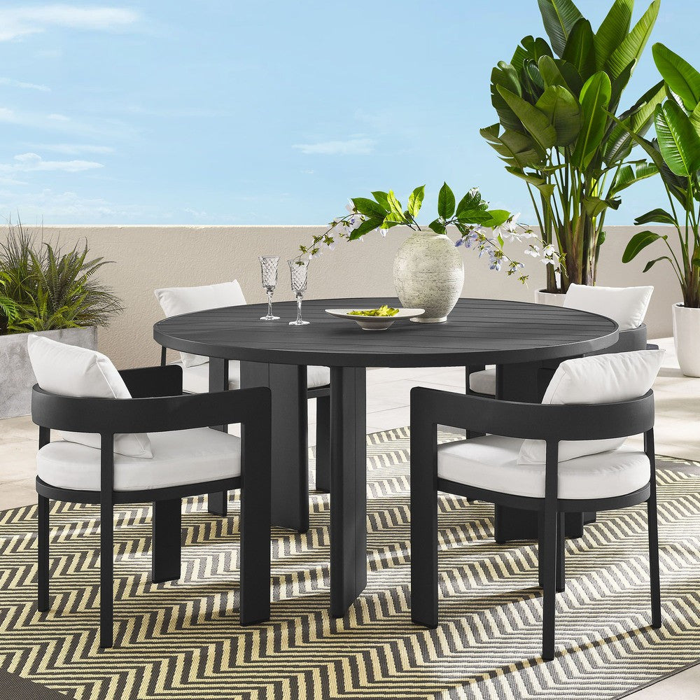 EEI-7060 Tahoe 5-Piece Outdoor Patio Aluminum Dining Set by Modway