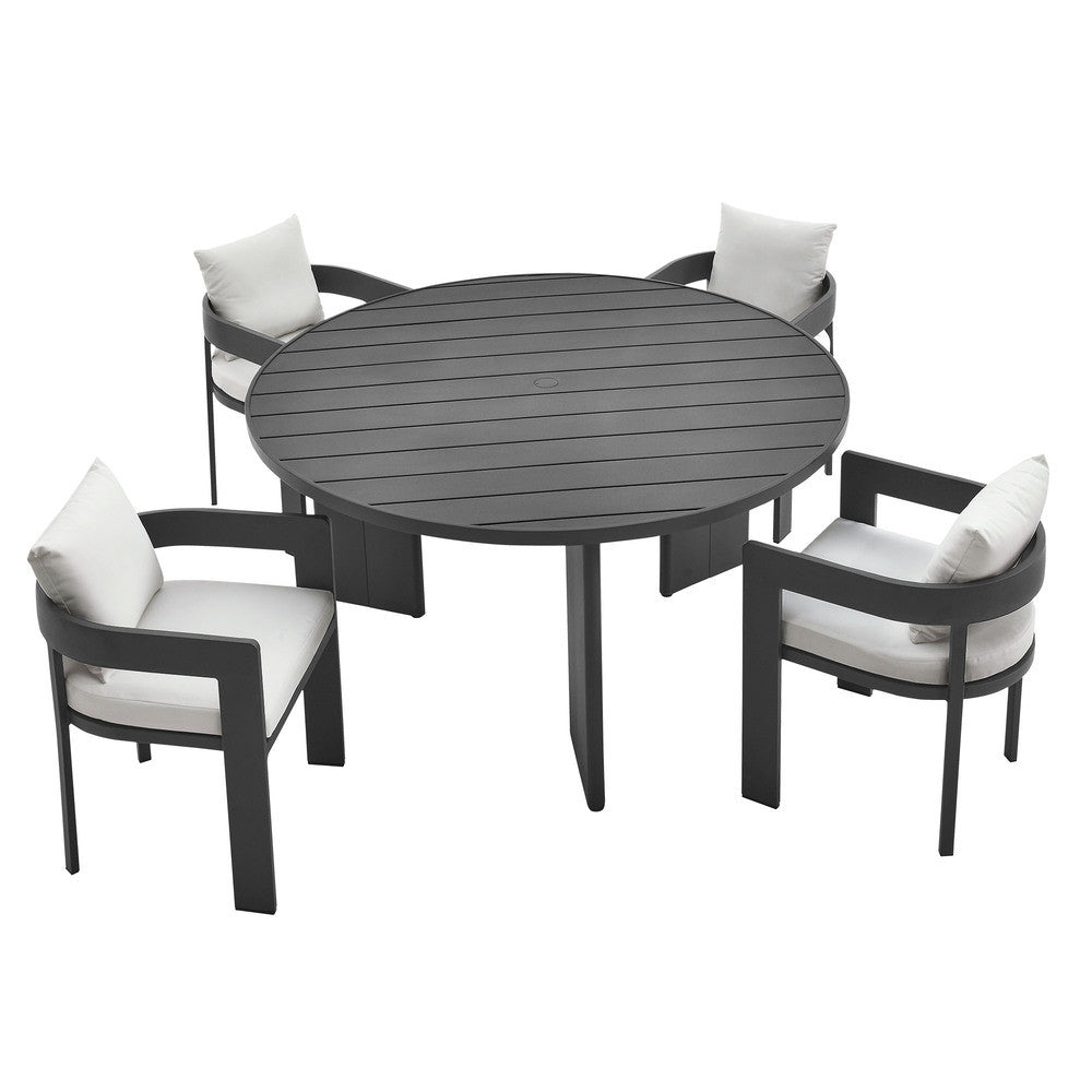 EEI-7060 Tahoe 5-Piece Outdoor Patio Aluminum Dining Set by Modway