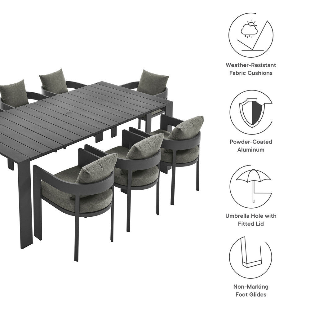 EEI-7059 Tahoe 9-Piece Outdoor Patio Aluminum Dining Set by Modway