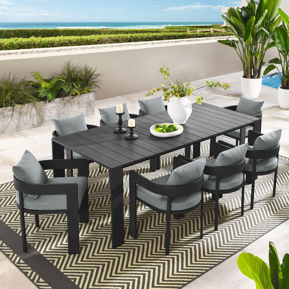 EEI-7059 Tahoe 9-Piece Outdoor Patio Aluminum Dining Set by Modway