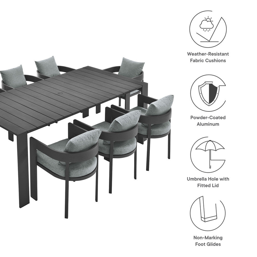 EEI-7059 Tahoe 9-Piece Outdoor Patio Aluminum Dining Set by Modway
