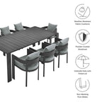EEI-7059 Tahoe 9-Piece Outdoor Patio Aluminum Dining Set by Modway