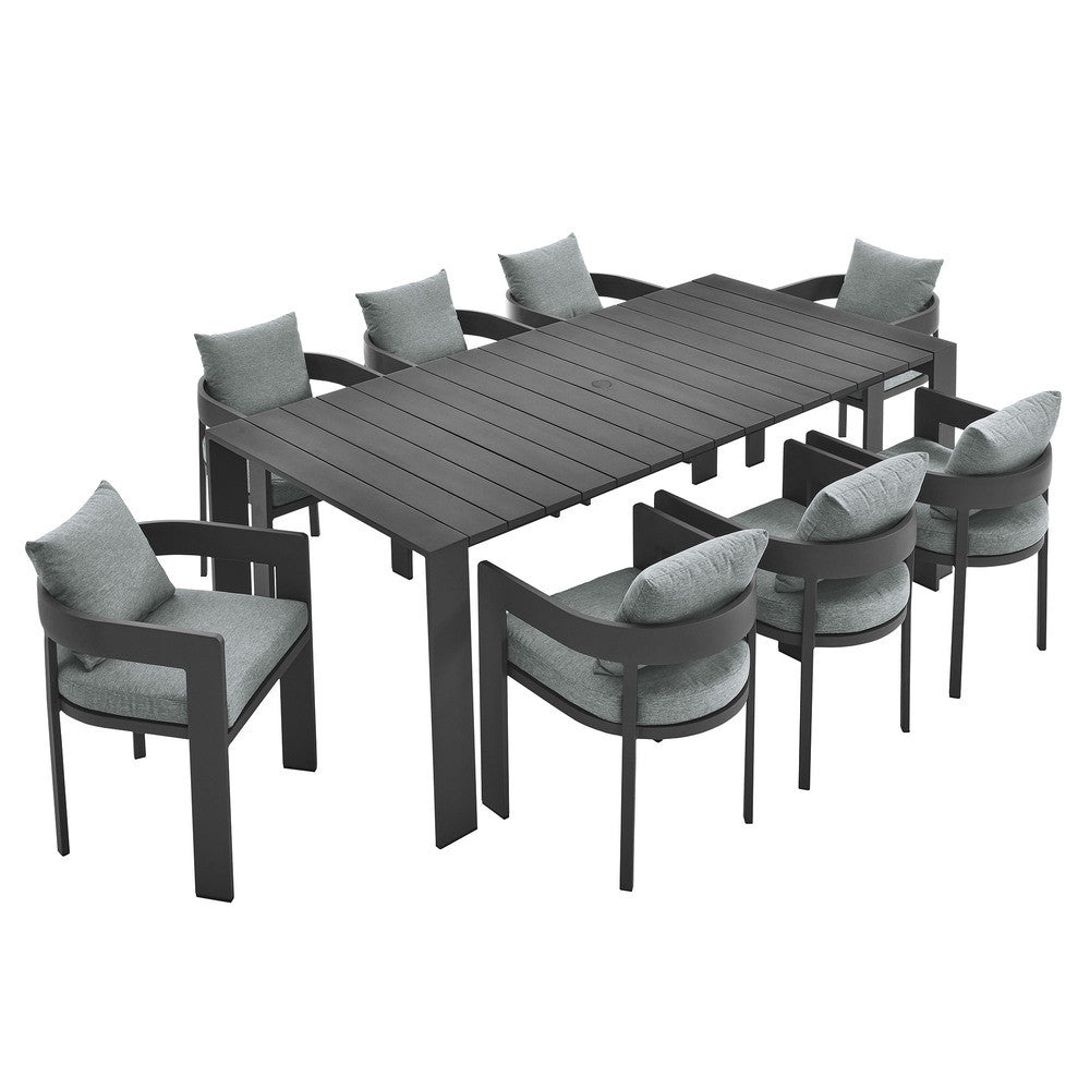 EEI-7059 Tahoe 9-Piece Outdoor Patio Aluminum Dining Set by Modway