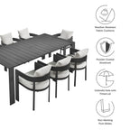 EEI-7059 Tahoe 9-Piece Outdoor Patio Aluminum Dining Set by Modway