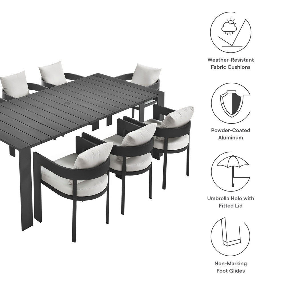 EEI-7059 Tahoe 9-Piece Outdoor Patio Aluminum Dining Set by Modway