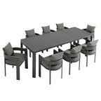 Modway Tahoe 9-Piece Outdoor Patio Aluminum Dining Set With Extendable Table by Modway-EEI-7295