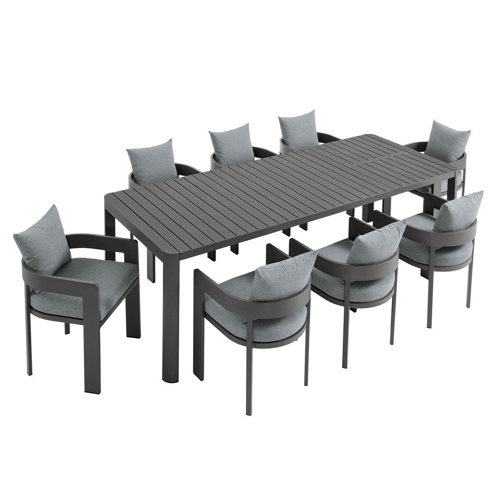 Modway Tahoe 9-Piece Outdoor Patio Aluminum Dining Set With Extendable Table by Modway-EEI-7295