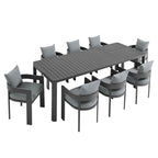 Modway Tahoe 9-Piece Outdoor Patio Aluminum Dining Set With Extendable Table by Modway-EEI-7295