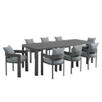 Modway Tahoe 9-Piece Outdoor Patio Aluminum Dining Set With Extendable Table by Modway-EEI-7295