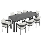 Modway Tahoe 9-Piece Outdoor Patio Aluminum Dining Set With Extendable Table by Modway-EEI-7295
