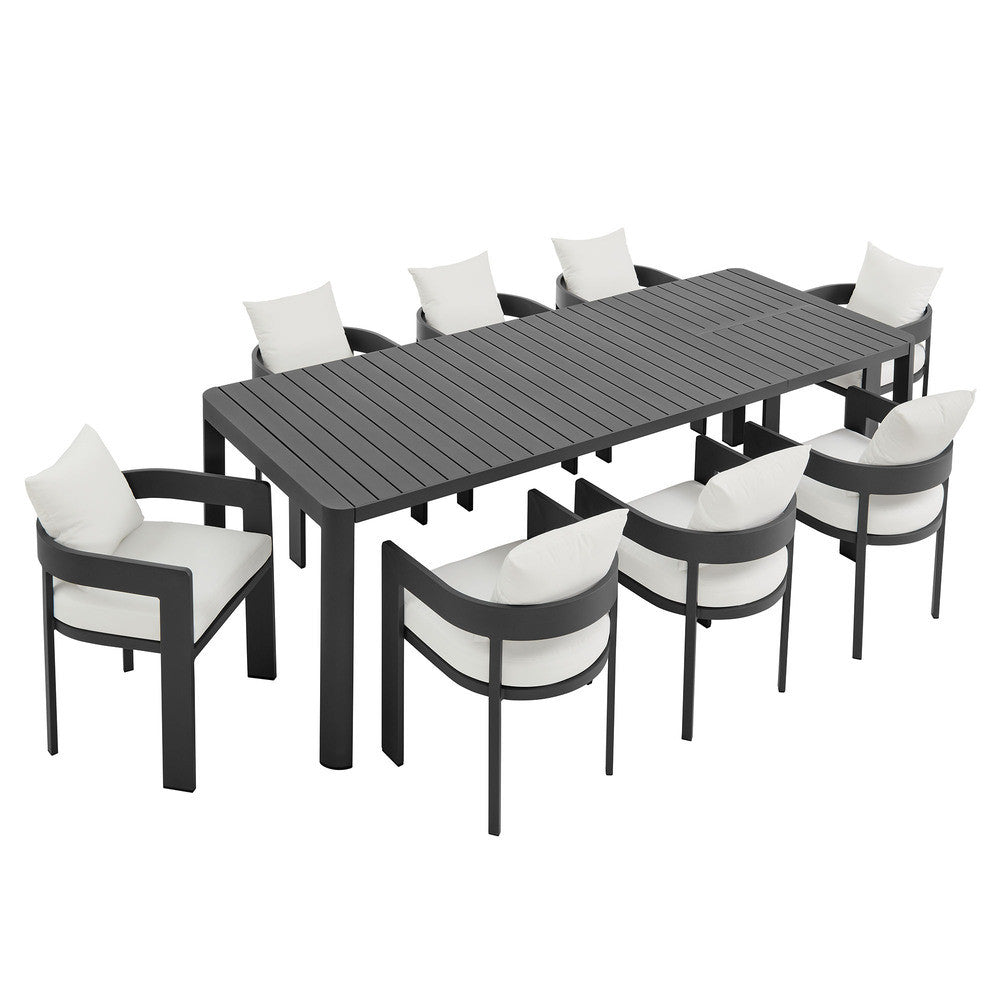 Modway Tahoe 9-Piece Outdoor Patio Aluminum Dining Set With Extendable Table by Modway-EEI-7295