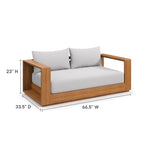 Modway EEI-6783-NAT-LGR Tahoe Acacia Wood Outdoor Patio Acacia Wood Loveseat - Natural Light Gray