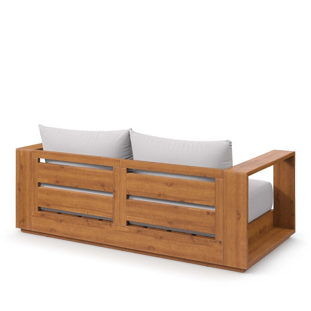 Modway EEI-6783-NAT-LGR Tahoe Acacia Wood Outdoor Patio Acacia Wood Loveseat - Natural Light Gray