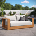Modway EEI-6783-NAT-LGR Tahoe Acacia Wood Outdoor Patio Acacia Wood Loveseat - Natural Light Gray