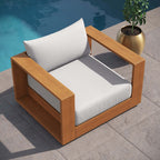 Modway EEI-6782-NAT-LGR Tahoe Outdoor Patio Acacia Wood Chair - Natural Light Gray