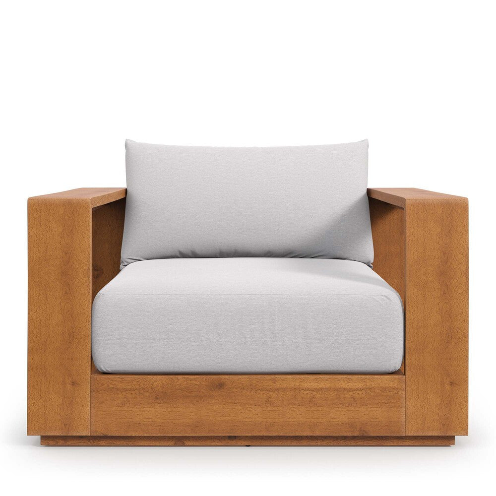 Modway EEI-6782-NAT-LGR Tahoe Outdoor Patio Acacia Wood Chair - Natural Light Gray