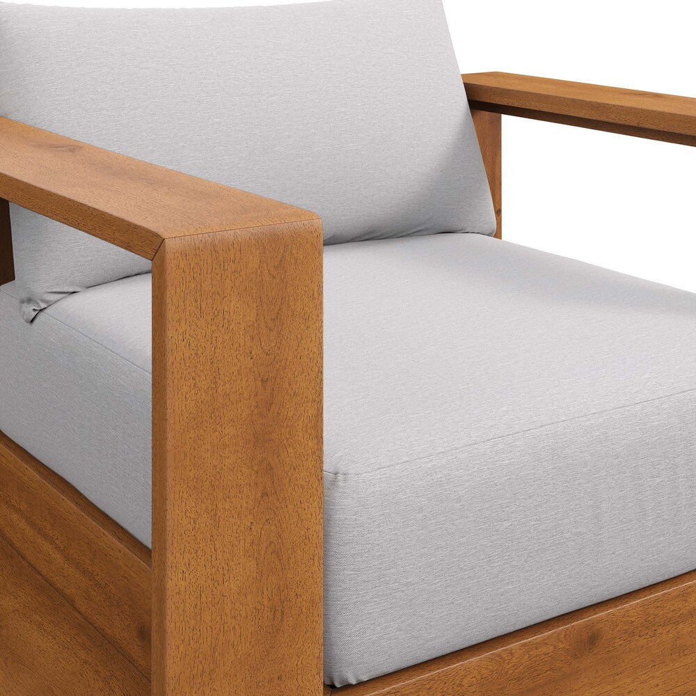 Modway EEI-6782-NAT-LGR Tahoe Outdoor Patio Acacia Wood Chair - Natural Light Gray