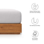 Modway EEI-6785-NAT-LGR Tahoe Outdoor Patio Acacia Wood Ottoman - Natural Light Gray