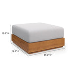 Modway EEI-6785-NAT-LGR Tahoe Outdoor Patio Acacia Wood Ottoman - Natural Light Gray