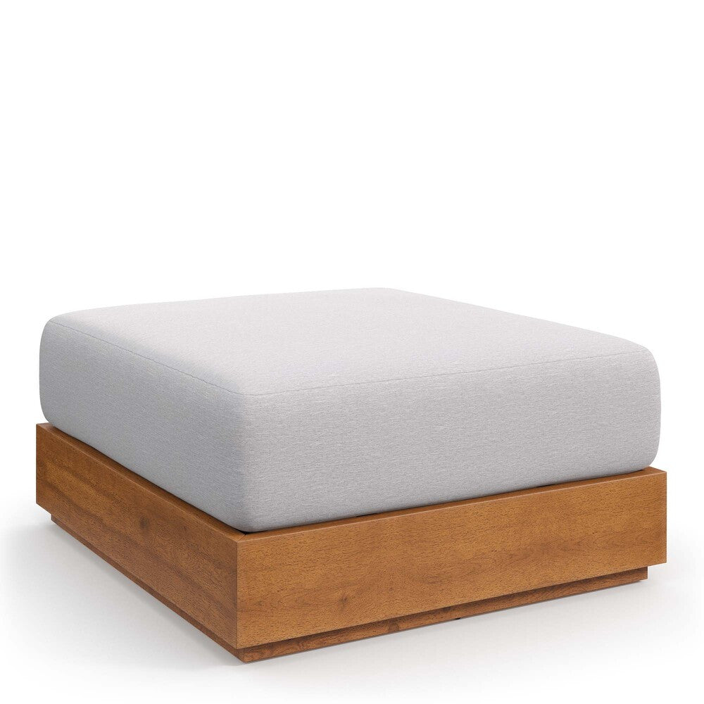Modway EEI-6785-NAT-LGR Tahoe Outdoor Patio Acacia Wood Ottoman - Natural Light Gray