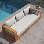 Modway EEI-6784-NAT-LGR Tahoe Outdoor Patio Acacia Wood Sofa - Natural Light Gray