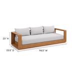 Modway EEI-6784-NAT-LGR Tahoe Outdoor Patio Acacia Wood Sofa - Natural Light Gray