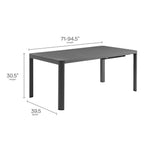Modway Tahoe Outdoor Patio Aluminum Extendable Dining Table by Modway-EEI-7236-GRY