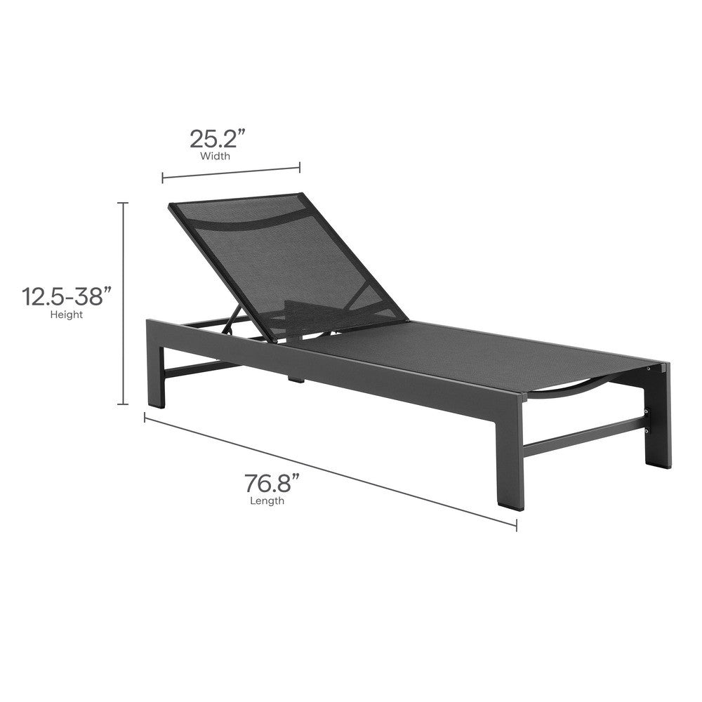 Modway Tahoe Outdoor Patio Mesh and Aluminum Chaise Lounge by Modway-EEI-7235-GRY