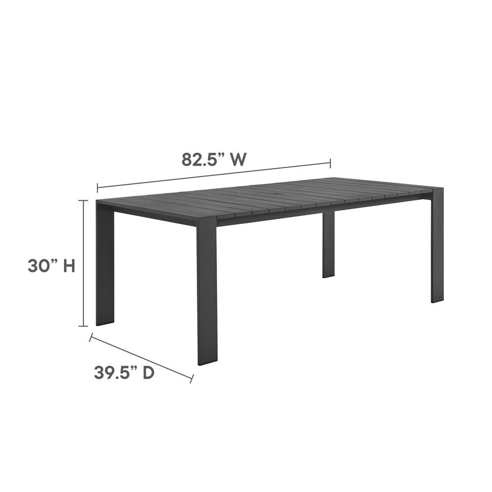 EEI-7054-GRY Tahoe Rectangular Outdoor Patio Aluminum Dining Table by Modway
