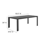 EEI-7054-GRY Tahoe Rectangular Outdoor Patio Aluminum Dining Table by Modway