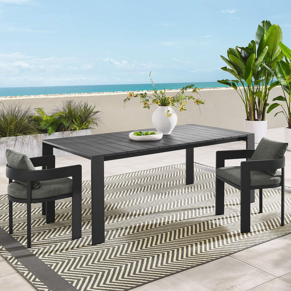 EEI-7054-GRY Tahoe Rectangular Outdoor Patio Aluminum Dining Table by Modway